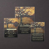 Rustige boom en Nachtelijke bruiloft van Lichten RSVP Kaartje (Personaliseer de collectie van deze zelfstandige maker.)