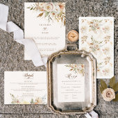 Rustieke herfst Rozen Botanische Script Bedankkaart