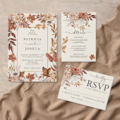 Elegant Rustic Autumn Wedding RSVP Card (Personaliseer de collectie van deze zelfstandige maker.)