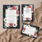 Rustic Wood Navy Burgundy Gold Hartelijk dank (Personaliseer de collectie van deze zelfstandige maker.)