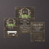 Rustic Barn Wood Succulent Antlers sparen de Datum Aankondiging (Personaliseer de collectie van deze zelfstandige maker.)