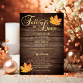 Elegant HERFST in LOVE Rustic Wood Wedding QR Code Kaart