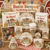 Rustieke boerderij 2e verjaardagsfeestje voor kind cadeaulabel