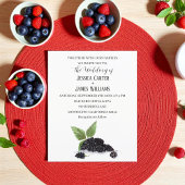 Blackberry Fruits Summer Elegant Rustic Wedding All In One Uitnodiging