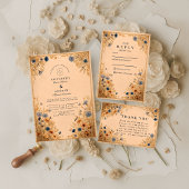 Rustic Blue Cornflower Wedding Kaart