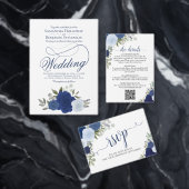 Blue Boho Rozen DIY Vouw Katholiek Trouwprogramma (Personaliseer de collectie van deze zelfstandige maker.)