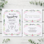 Rustige Bohemen Spring Foliage Wreath Wedding Informatiekaartje (Personaliseer de collectie van deze zelfstandige maker.)
