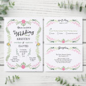 Rustige Bohemen Spring Foliage Wreath Wedding Kaart (Personaliseer de collectie van deze zelfstandige maker.)