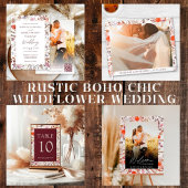 Rustic Boho Chic Wildflower Photo Save The Date Magnetische Uitnodiging