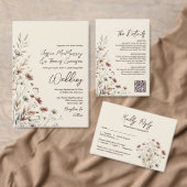 Boho Wildflowers Love Bedankt Foto Harten Trouwen Wijn Etiket (Personaliseer de collectie van deze zelfstandige maker.)