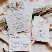 Rustic Boho Elegant Floral Folded Wedding Programm Programma
