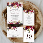 Boheemse Waterverf Floral herfst bruiloft RSVP Uitnodiging Briefkaart