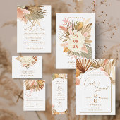 Rustieke Boho Pampas Grass Wedding Bedankkaart