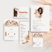 Rustieke Boho Pampas Grass Wedding Save The Date