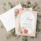 Rustieke Boho Terracotta Pampas Pumpkin Fall Bruil RSVP Kaartje (Personaliseer deze collectie van deze onafhankelijke maker. Test)