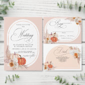 Boho Terracotta Pampas Pumpkins Herfstbruiloft Button Flesopener (Personaliseer de collectie van deze zelfstandige maker.)