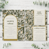 Rustieke Boho Retro Groene Botanische Koppels Douc Kaart (Personaliseer de collectie van deze zelfstandige maker.)