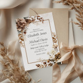 Elegante rustieke Boho Terracotta Flora bruiloft Kaart