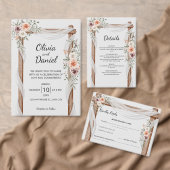 Rustieke Boho bruiloft - Waterverf Bloemen Ronde Sticker (Personaliseer de collectie van deze zelfstandige maker.)