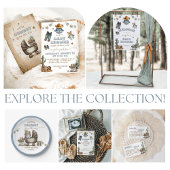 Rustic Boho teddy beer Boy baby shower Etiket