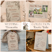 Terracotta Boho Wildflowers bruiloft envelop Ronde Sticker