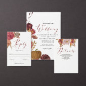 Rustic Botanical Autumn Herfst Save the Date Annou Aankondigingskaart (Personaliseer de collectie van deze zelfstandige maker.)