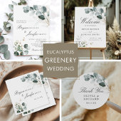 Rustige botanische Eucalyptus Greenery Wedding Kaart
