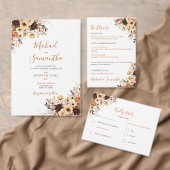 Herfst Rustic Brown en Ivoor Roos Country Wedding Plaatskaartje (Personaliseer de collectie van deze zelfstandige maker.)