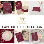 Bourgogne Gouden Bloem Save the Date Kaart