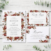 Rustieke Bourgogne en Ivoor Rozen Bruiloft Servet (Personaliseer de collectie van deze zelfstandige maker.)