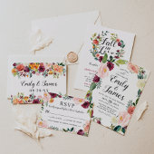 Rustic Burgundy Blush Herfst Floral Wedding Welkom Poster