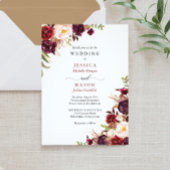 Rustieke Marsala Bourgondië verlovingsfeest nodigt Programmakaart