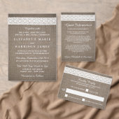 Rustieke Burlap & Witte Kant Bruiloft Dank u Bedankdoosjes (Personaliseer de collectie van deze zelfstandige maker.)