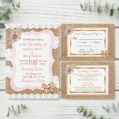 Sparen de Datum Rustic Burlap Wedding Sticker (Personaliseer de collectie van deze zelfstandige maker.)