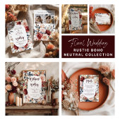 Rustieke Bourgondische Herfst Floral Boho Wedding  Poster