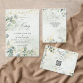 Elegante Boho Groenelementen Eucalyptus Bruiloft Ronde Sticker (Personaliseer de collectie van deze zelfstandige maker.)