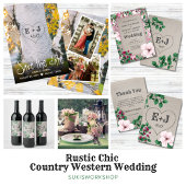 Land Westerne bruiloft Twee Foto slaat de datum op Save The Date