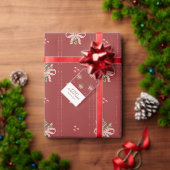 Rustic Christmas Bows Gift Tag Cadeaulabel (Personaliseer de collectie van deze zelfstandige maker.)