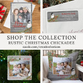 Rustische familie Foto met kerstbeker Keramisch Ornament