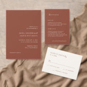 Rustic Copper QR Code Editorial Modern Wedding RSVP Kaartje (Personaliseer de collectie van deze zelfstandige maker.)
