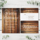 Uitnodigingen over landelijk landschap rond hout (Personaliseer de collectie van deze zelfstandige maker.)