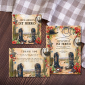 Rustic Cowboy 1st Rodeo Birthday Kaart