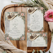 Rustieke Cowgirl Pet Lace Wedding Save The Date