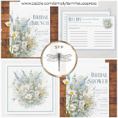 Rustieke madeliefjes & Blauw Bloemen Douche Recept Informatiekaartje