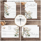 Rustiek Delicate Tan Herfst Wildflowers Bruiloft Bedankkaart