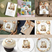 Rustieke Pasen Beige Gepersonaliseerde familienaam Papieren Bordje