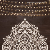 Rustieke Houten Kant en String Light RSVP-kaart Bedankkaart