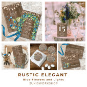 Rustieke Blauwe Bloemen Lichten Quinceanera Progra