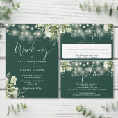 Emerald Greenery String Lights Monogram Huwelijk Bedankdoosjes (Personaliseer de collectie van deze zelfstandige maker.)