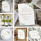 Rustic Eucalyptus Greenery Elegant Bridal Shower Kaart